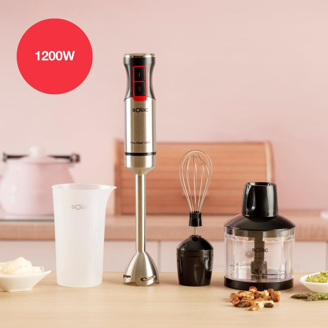 Solac Stabmixer 1200 W PRO 3 Zubehörteile Edelstahl | 1200 W | Pro 1200 W, Edelstahl | 1200 W | Pro