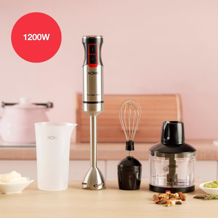 Solac Stabmixer 1200 W PRO 3 Zubehörteile Edelstahl | 1200 W | Pro 1200 W, Edelstahl | 1200 W | Pro
