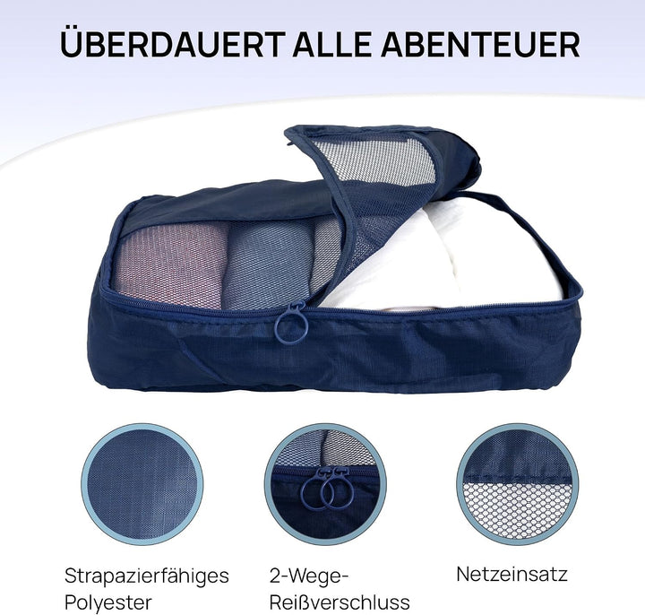 NATUMO Koffer Organizer Set, 5-teilig | Packing Cubes mit Wäschesack oder Schuhbeutel | Reise Packta