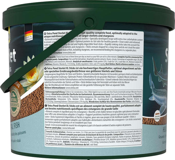 Tetra Pond Sterlet XL Sticks - Fischfutter für grössere im Teich lebende Sterlets und Störe, berücks