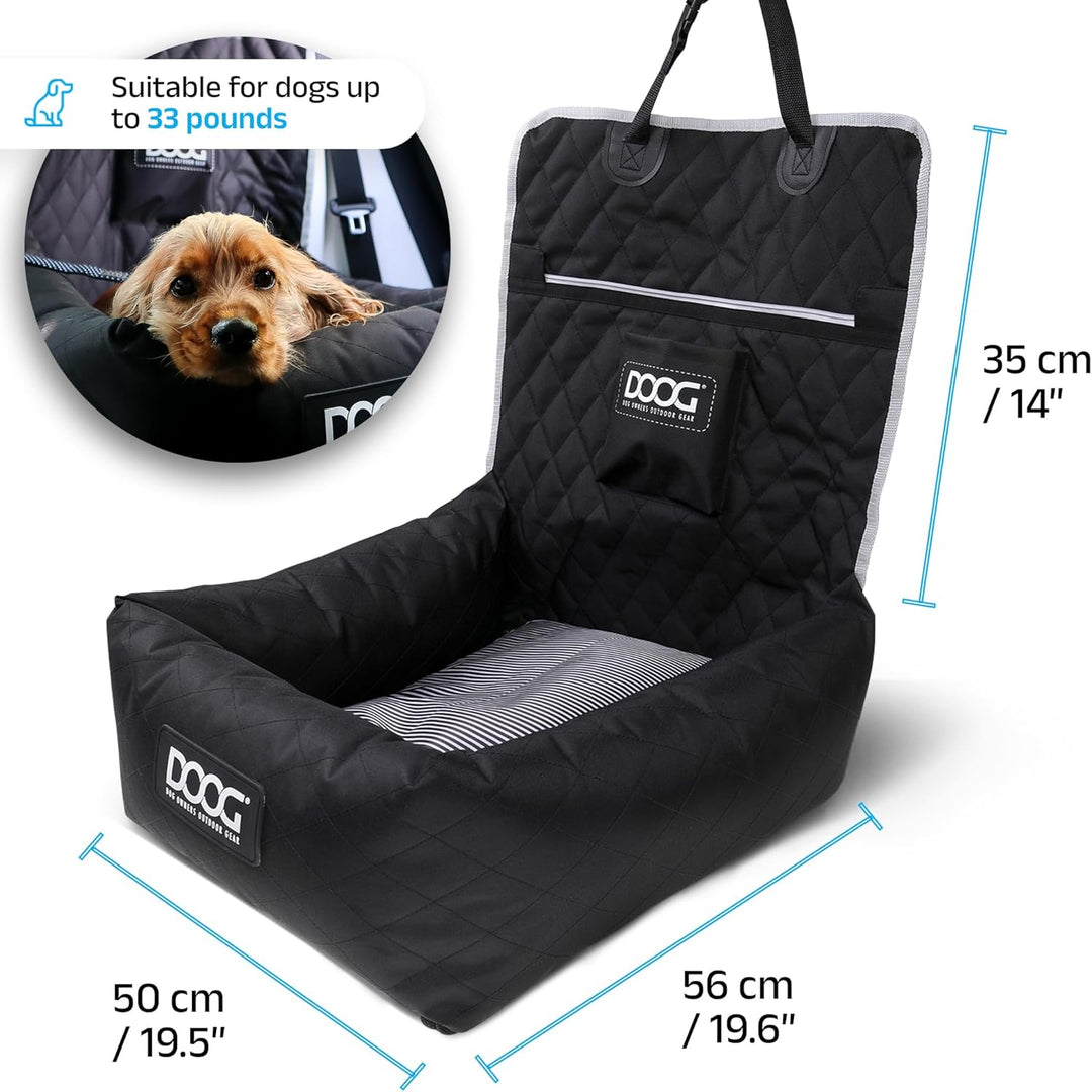 DOOG Hundeautositz für kleine bis mittelgrosse Hunde (zu 13,6 kg) | Bequemer und sicherer Reise-Boos