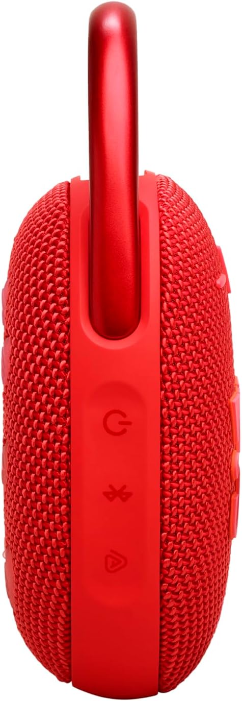 JBL Clip 5 in Rot – Tragbare Bluetooth-Lautsprecher-Box mit JBL Pro Sound, tiefem Bass und Playtime-