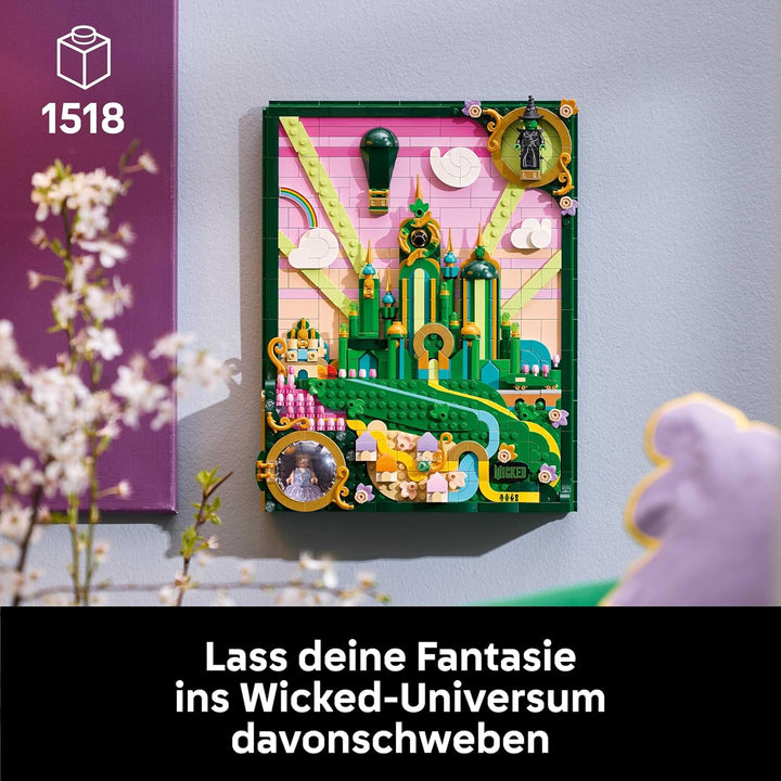 LEGO Wicked Emerald City Wandkunst - 3D Bauset für Erwachsene - Ausstellungsmodell mit 6 Minifiguren