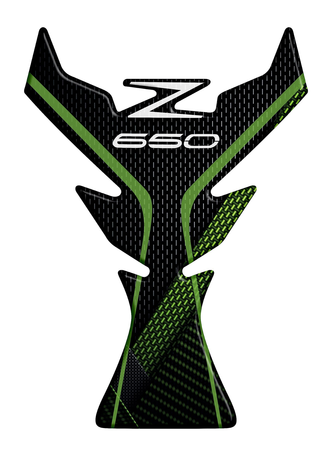 Aufkleber aus Harz, 3D-Effekt, kompatibel mit Kawasaki Z650 (Metallic Spark Black, Tankschutz) Metal