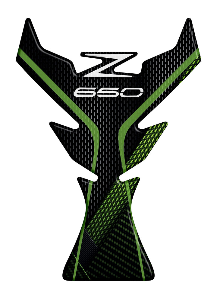 Aufkleber aus Harz, 3D-Effekt, kompatibel mit Kawasaki Z650 (Metallic Spark Black, Tankschutz) Metal