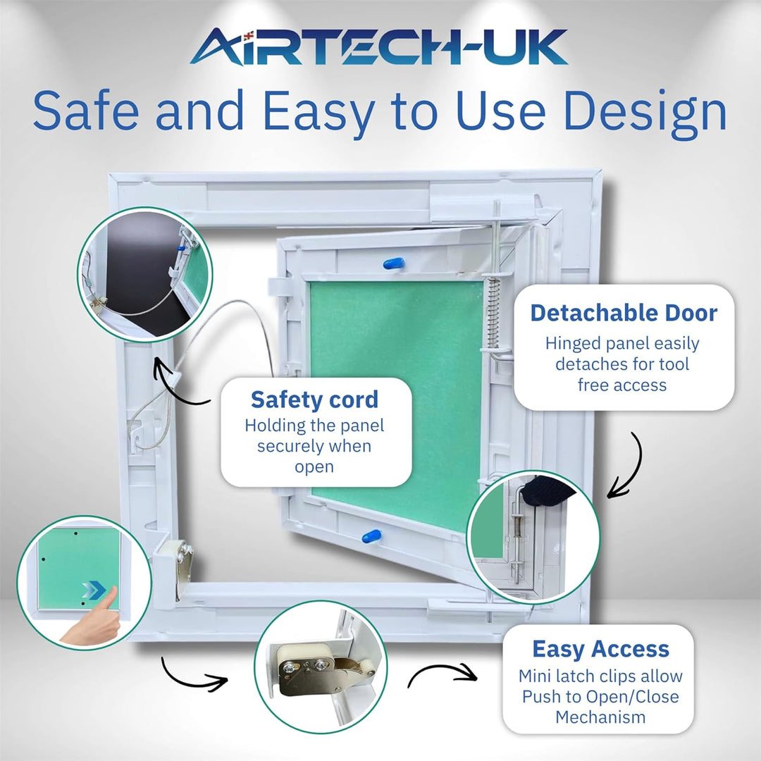 AirTech-UK Gipskarton-Zugangsplatten mit Aluminiumrahmen, Revisionstür (300 mm x 300 mm) KRAL-10 (30