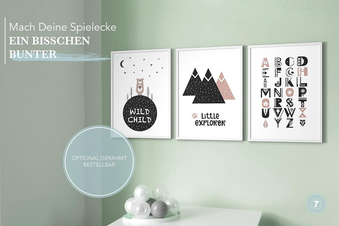 Papierschmiede® Kinderposter 3er Set, B2 (50x70 cm) Wanddeko, Geschenk für Jungen &amp; Mädchen Kinderzi