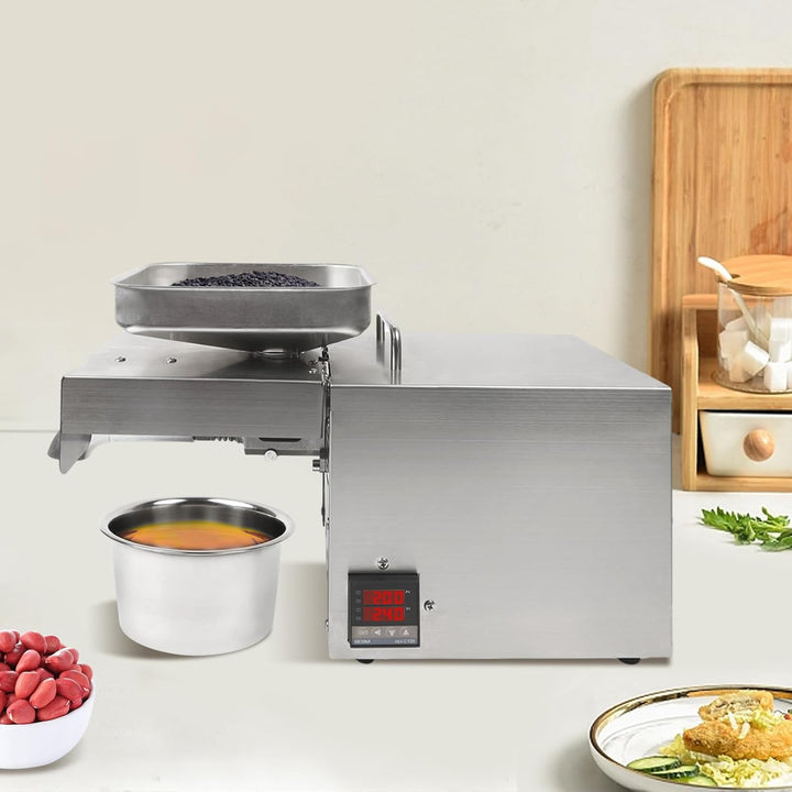 220v Ölpresse Maschine Automatische Ölmühle Öl Extraktion Expeller 5kg/hr 610w, 304 Edelstahl Ölpres