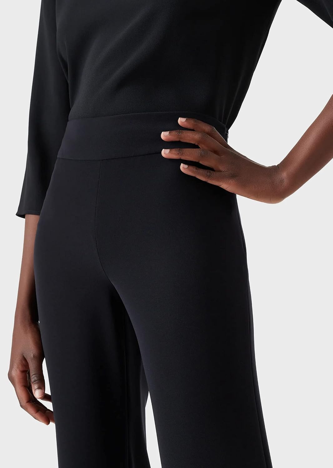 MCA Palazzo Hohe Taille Hose aus elastischer Baumwolle, XS Warme Baumwolle