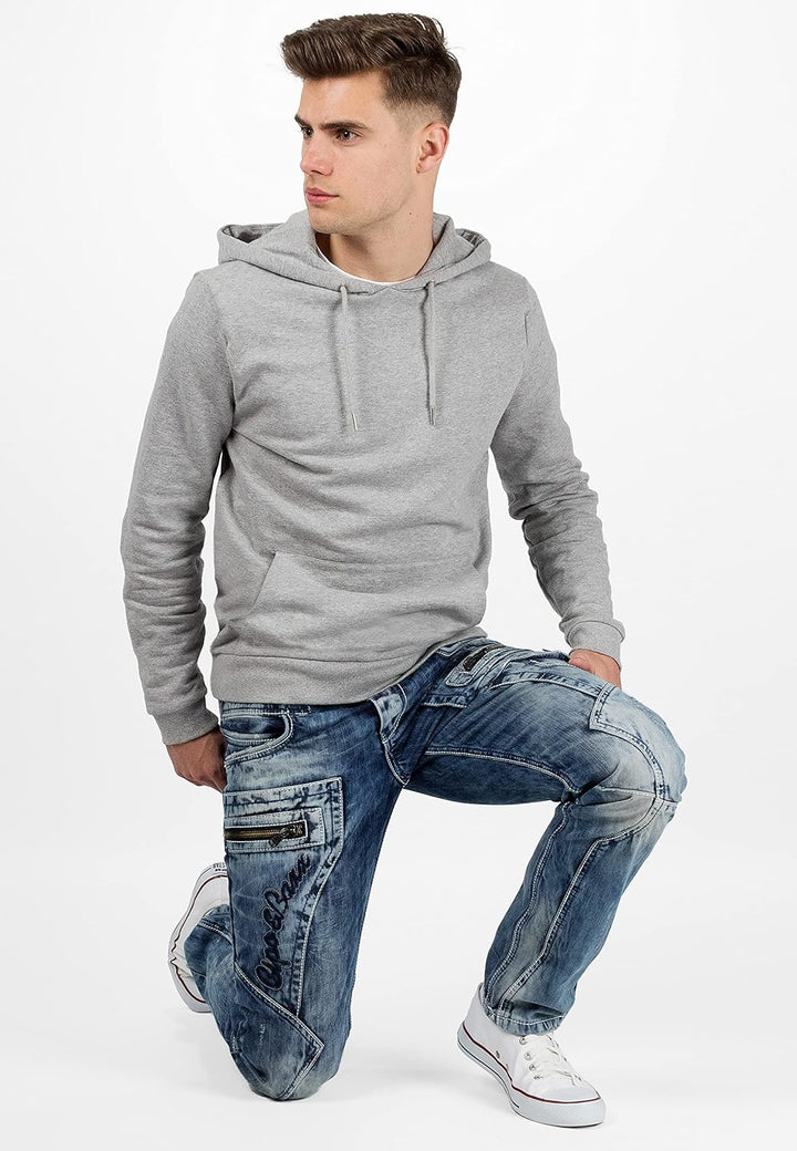 Cipo & Baxx Herren Jeans – Stylische Regular-Fit Denim mit Stone-Washed-Design, Used-Look & markante