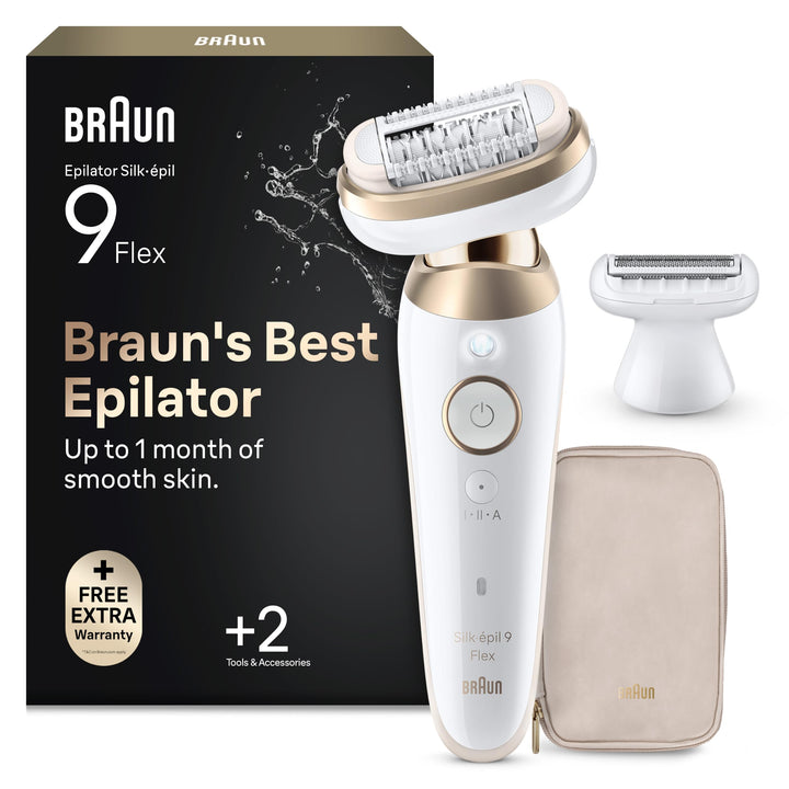 Braun Silk-épil 9 Flex, Epilierer mit flexiblem 360 Kopf für eine einfache Haarentfernung, Wet&amp;Dry,