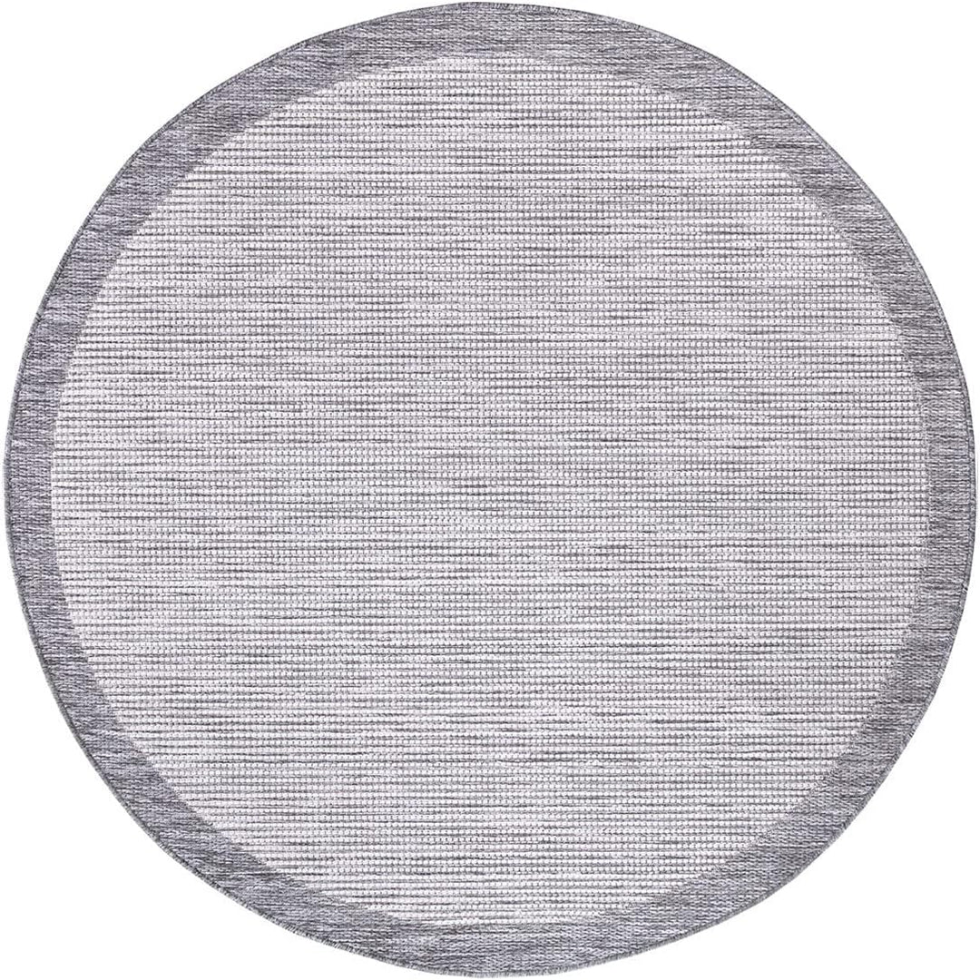 carpet city Outdoor-Teppich Wetterfest Balkon Terrassen - Grau in 160x160 cm Rund - Deko Teppiche Au