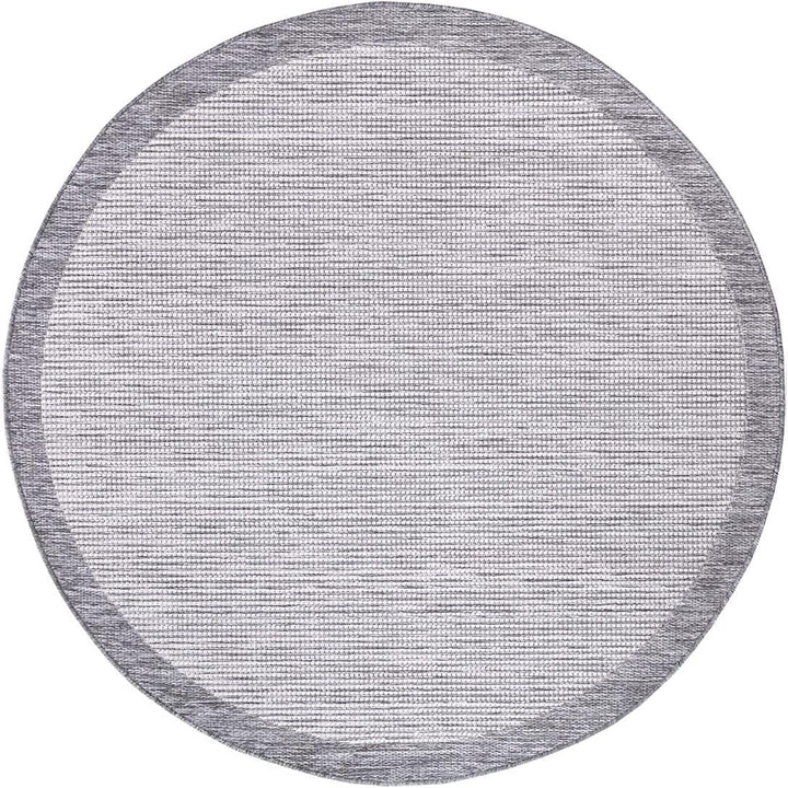 carpet city Outdoor-Teppich Wetterfest Balkon Terrassen - Grau in 160x160 cm Rund - Deko Teppiche Au