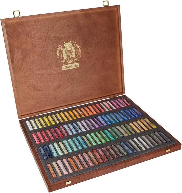 Schmincke – Pastell, Set mit 100 Farben, 77 100 097, Holzkasten mit 100 Pastellstiften, handgefertig