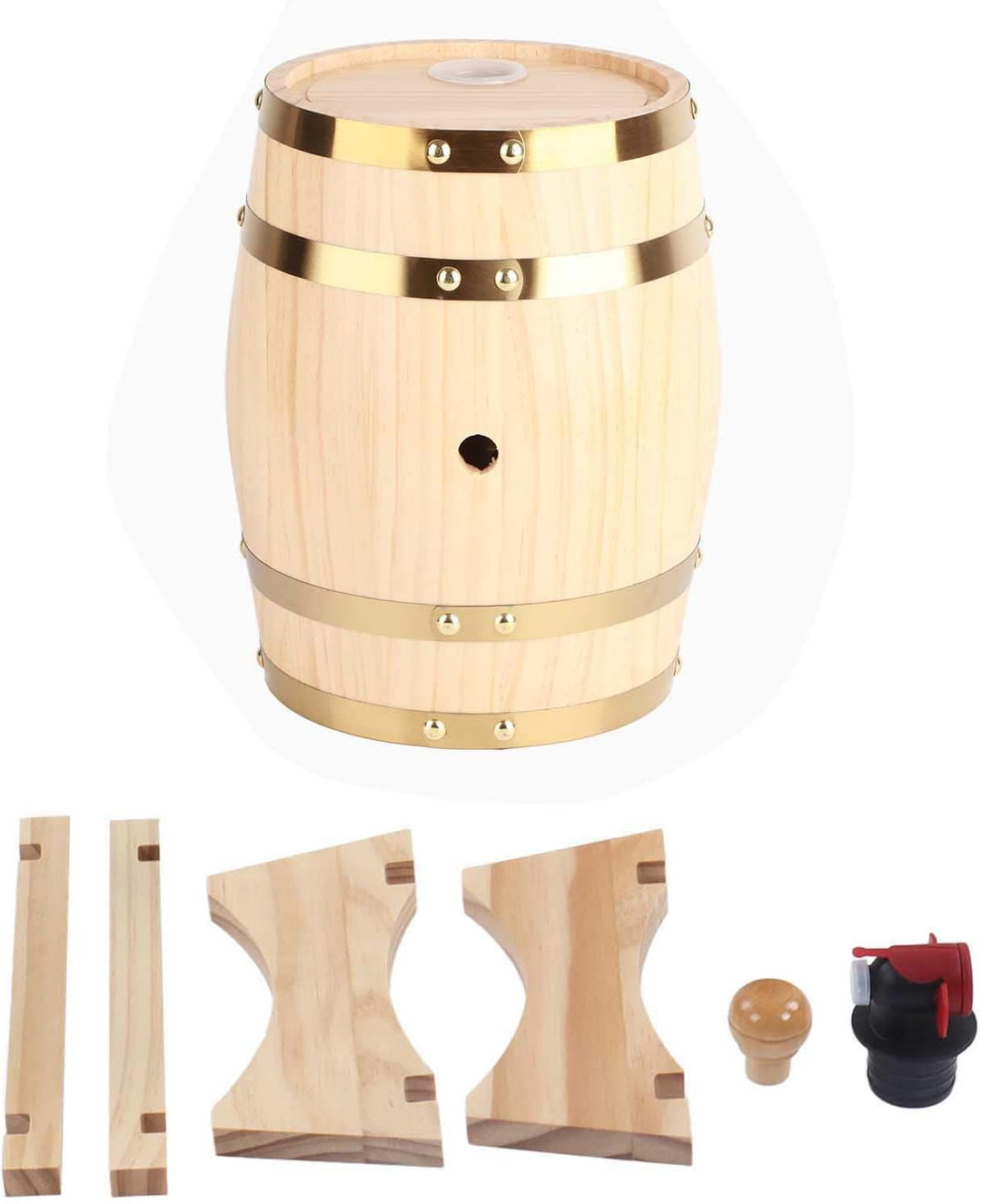 Jeffergarden Wein-Eichenfässer, Eichenfässer mit Klarer Holzmaserung für die Bar (3L), 3L