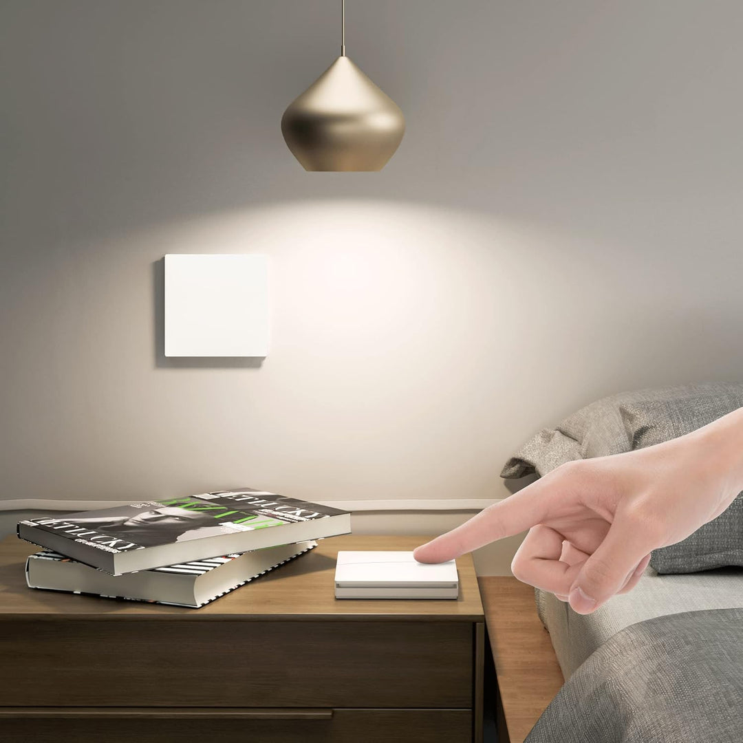 Kabelloses Lichtschalter-Set, Batterieloser 1000 W kinetischer RF-Schalter mit Empfänger mit 100 m R