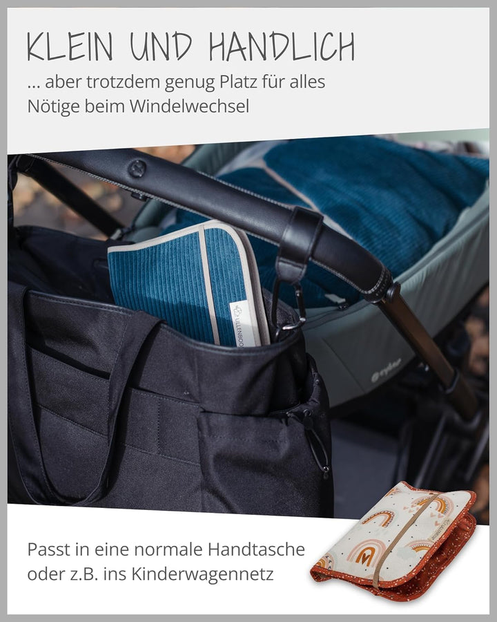 ULLENBOOM ® Windeltasche für unterwegs (Made in EU) - Wickeltasche für bis zu 3 Windeln, Feuchttüche