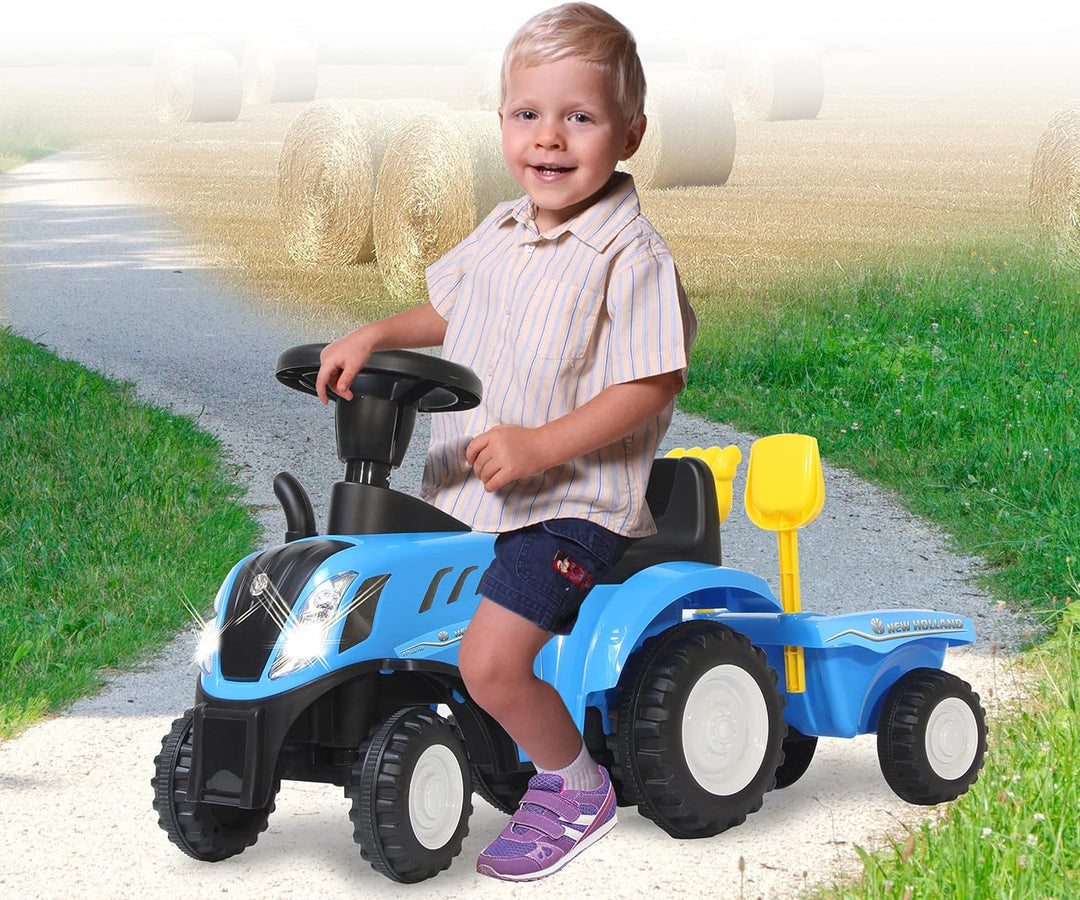 JAMARA 460355 Rutscher New Holland T7 Traktor – ab 12 Monate, Sitzhöhe 270 mm, Kippschutz, originalg