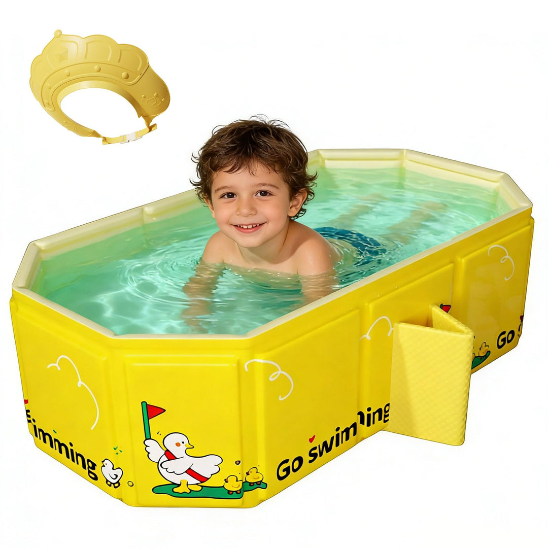 Faltbare Badewanne für Kinder - Tragbare Badewanne Grosse Kleinkindbadewanne mit Ablassventil Tragba