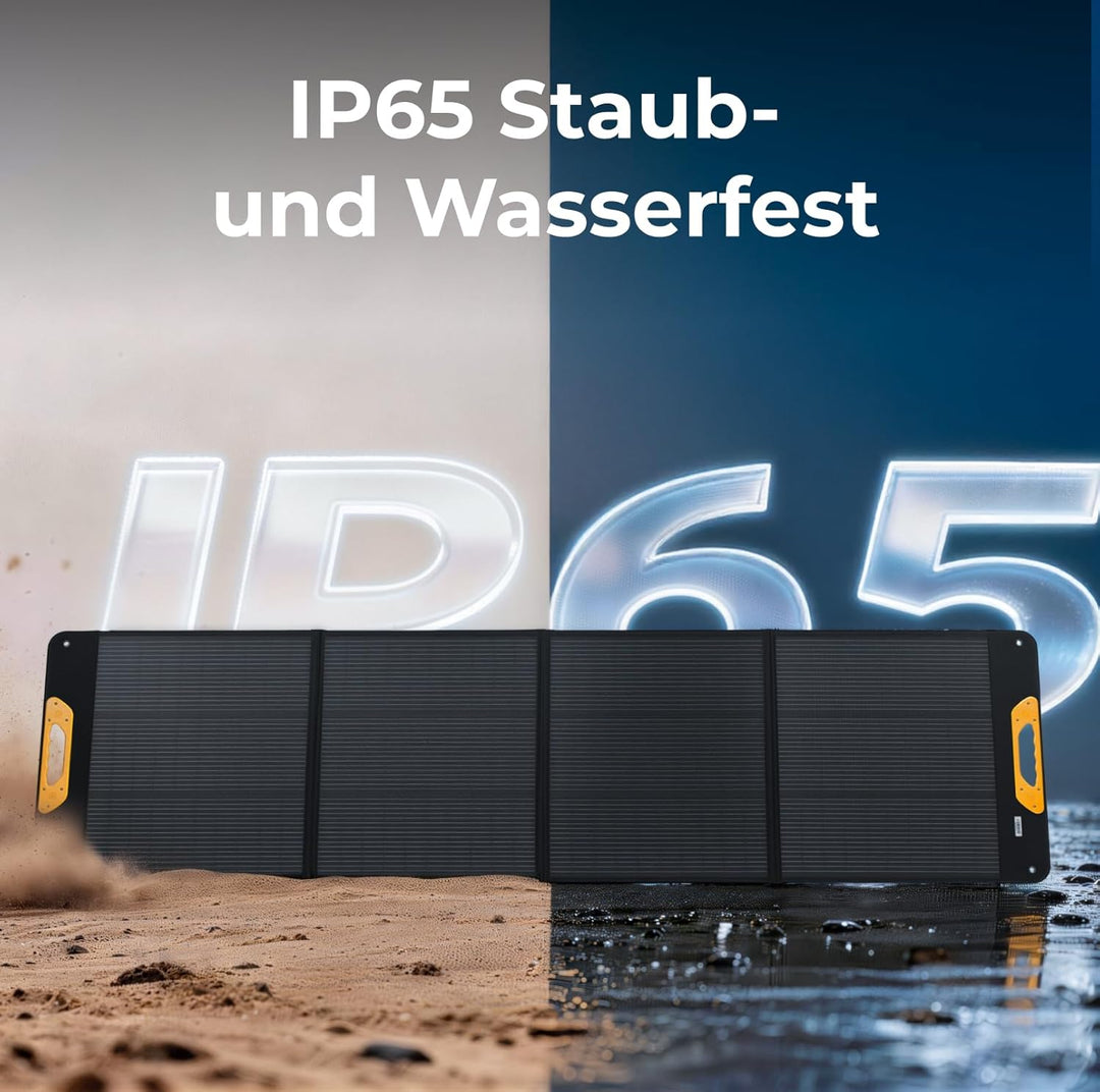 BougeRV 200W Solarpanel Faltbar, 25% Effizienz N-Typ Tragbares Solarpanel für 277Wh Akku, Fiberglas