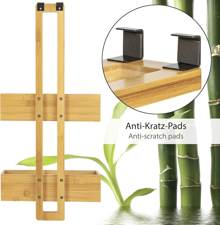 ONVAYA® Duschregal ohne Bohren | aus Bambus | Badregal zum Hängen | Duschablage aus Holz | Hängerega