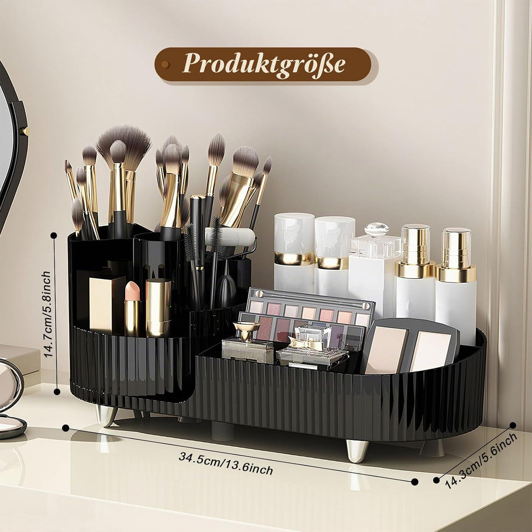 Cinnani Make Up Kosmetik Organizer, 360° Drehbarer Beauty Organizer, Multifunktionale Kosmetikaufbew