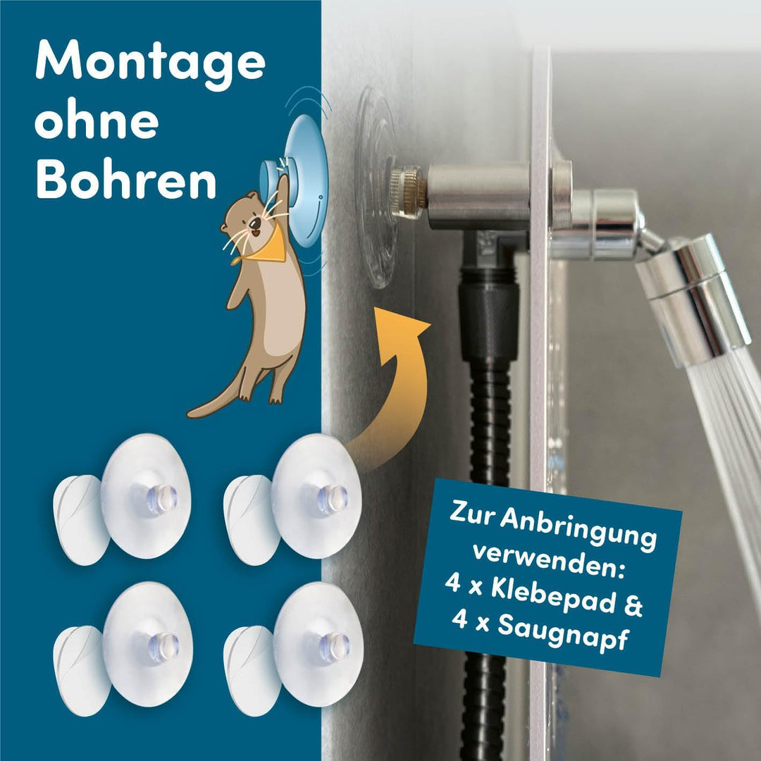 fredis Kinder-Dusche Motiv 'Wal' | Spielerische Wasserabenteuer für Kinder, Montage ohne Bohren, Mot