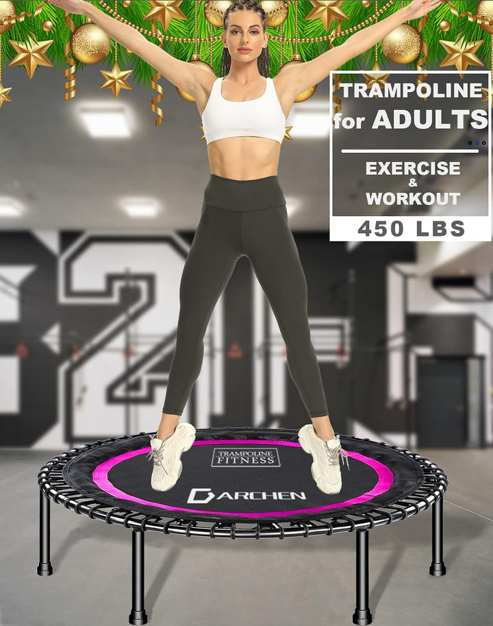 DARCHEN Krtpm Fitness Trampolin Einheitsgrösse 550F - Rosarot - mit Spanngummi-Abdeckung, Einheitsgr