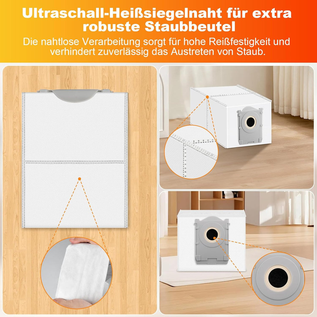 16 Stück Antibakterielle Staubbeutel für Ecovacs Deebot X8/X9 Pro Omni, T50 Omni/T50 Pro Omni/T50 Ma
