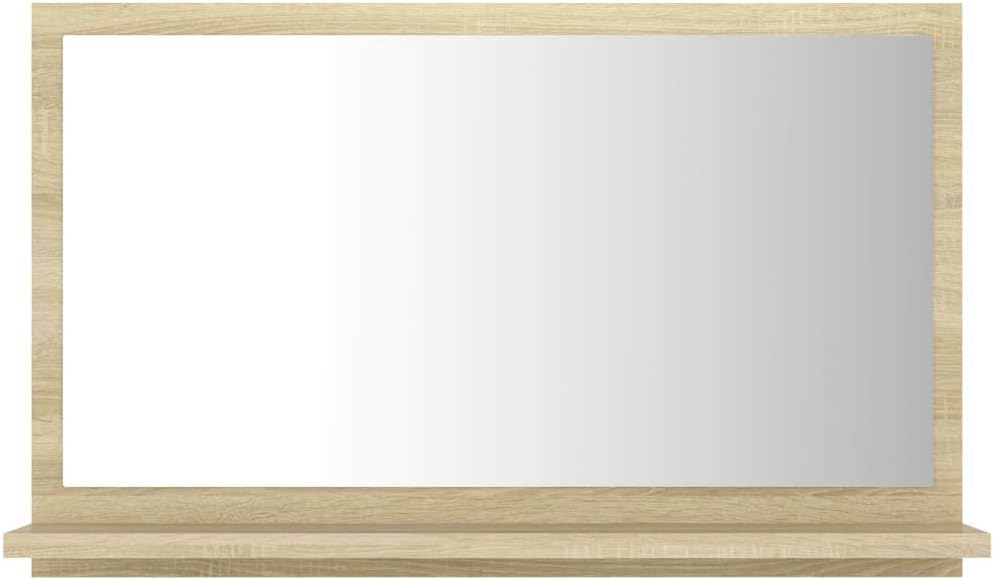 Spanplatte Badspiegel mit Spiegel und Ablagen Wandspiegel Badmöbel für Badezimmer und Waschraum 60 x