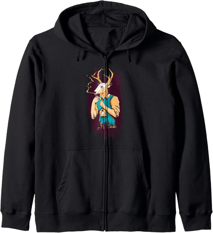 Wandern Design mit Hirschmann für Wanderer Kapuzenjacke