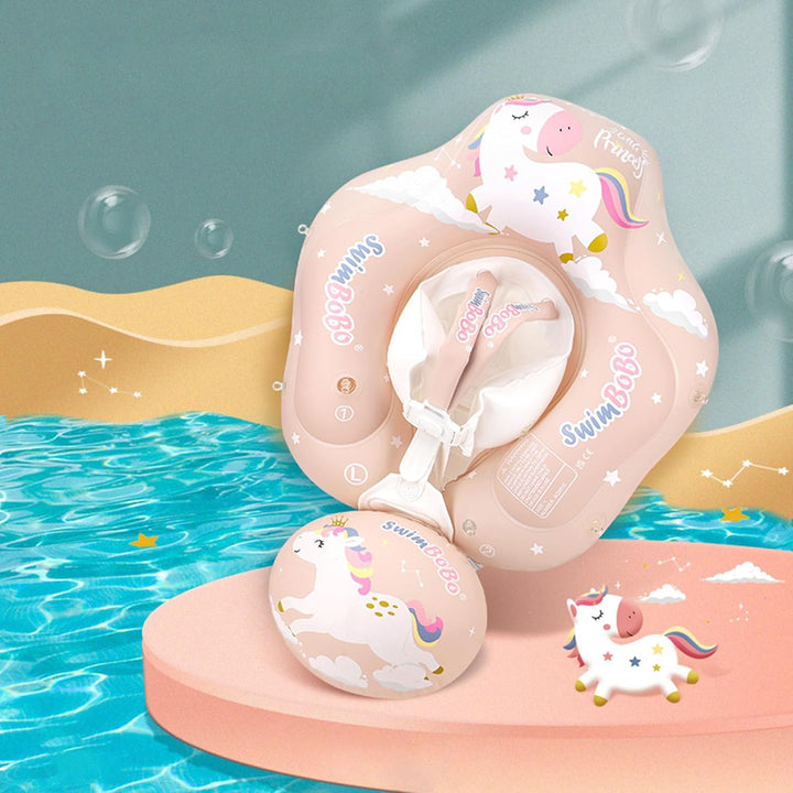 Woukksy Baby Schwimmring mit Sonnendach Entfernbar, Rosa Baby Schwimmhilfe mit Schwimmsitz, Aufblasb