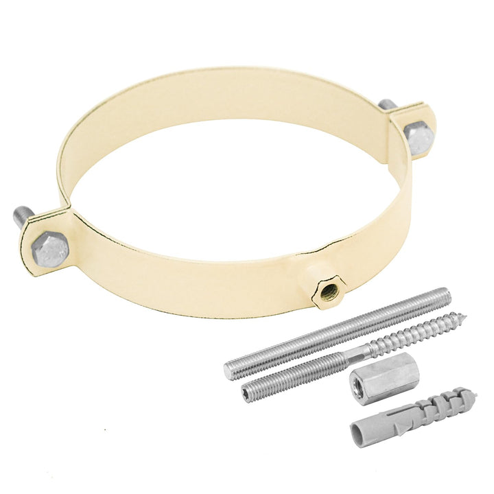 raik Ofenrohr/Rauchrohr Rohrschelle Wandbefestigung Durchmesser 130 mm Emaille Elfenbein ESH116-130-