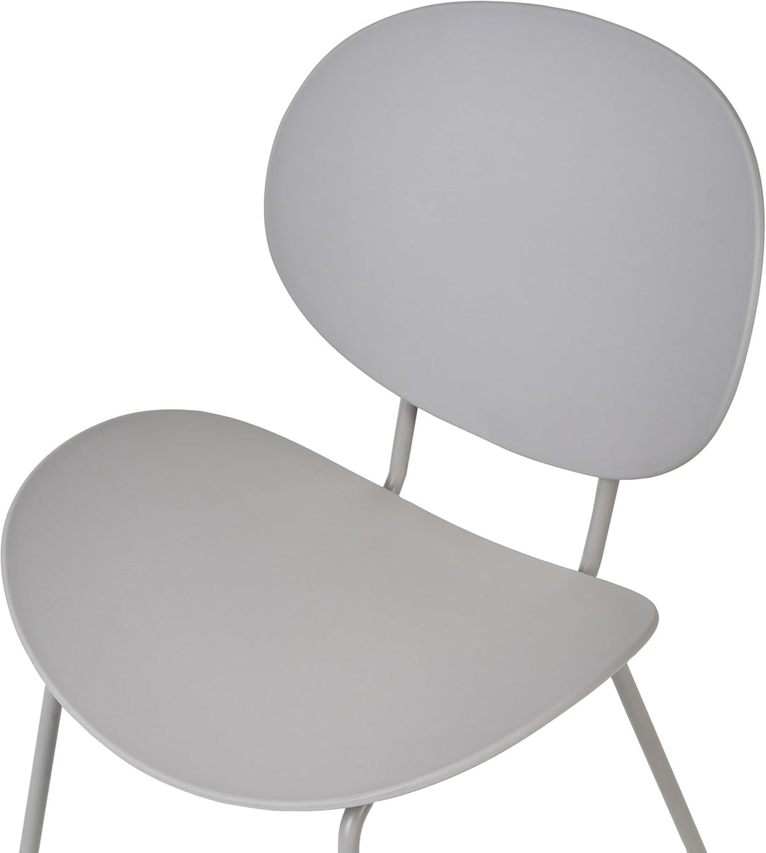 Esszimmerstuhl 2er Set Kunststoff grau mit Metallfüssen Modern Shonto