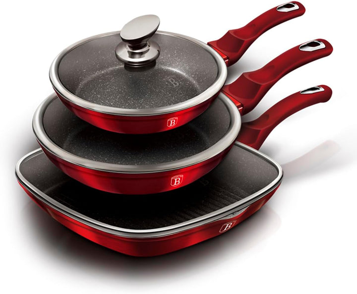Berlinger Haus - BH/6189-6 PCS Frypan Set, Metallic Line Burgundy Edition