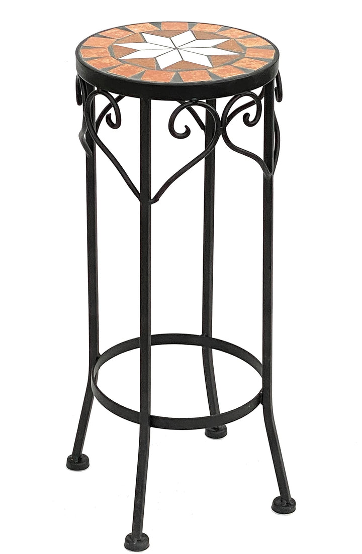 DanDiBo Blumenhocker Mosaik Rund 46 cm Blumenständer 12011 Beistelltisch Pflanzenständer Mosaiktisch