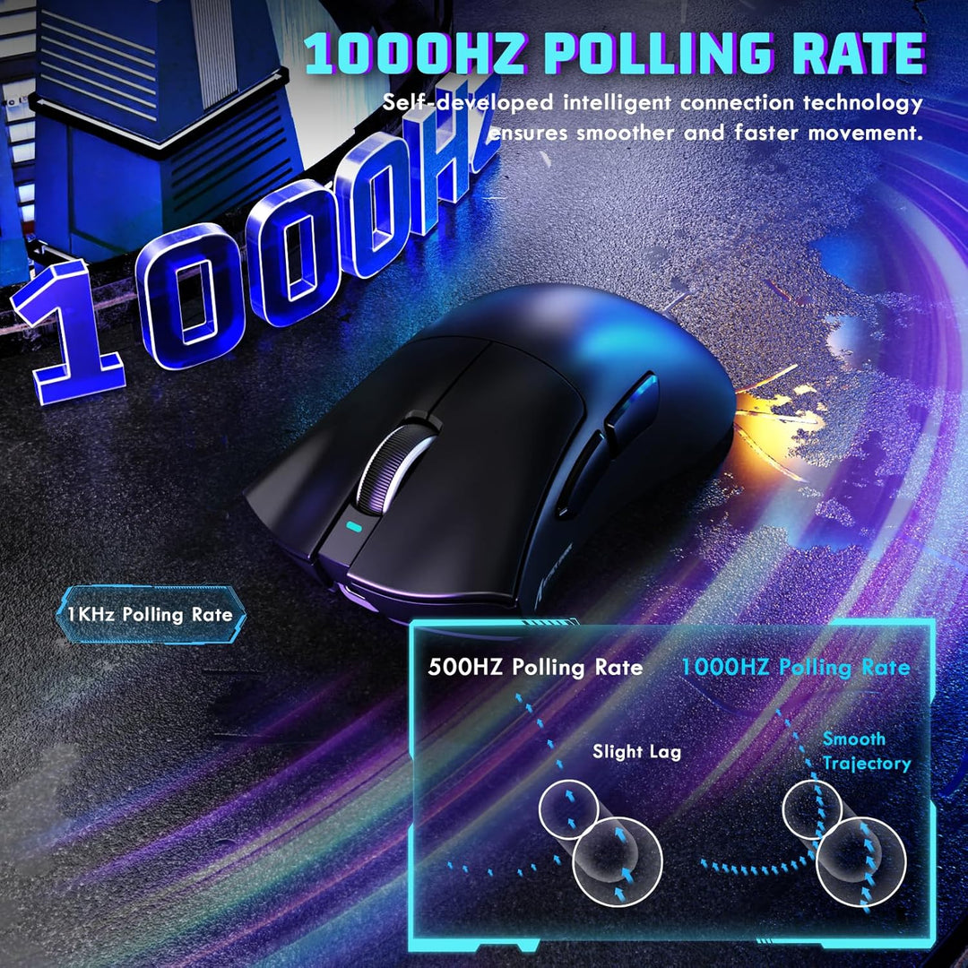 MAMBASNAKE X ATTACKSHARK V3 Kabellose Gaming-Maus,65g leicht,geteiltes Design für Rechtshänder,bis z