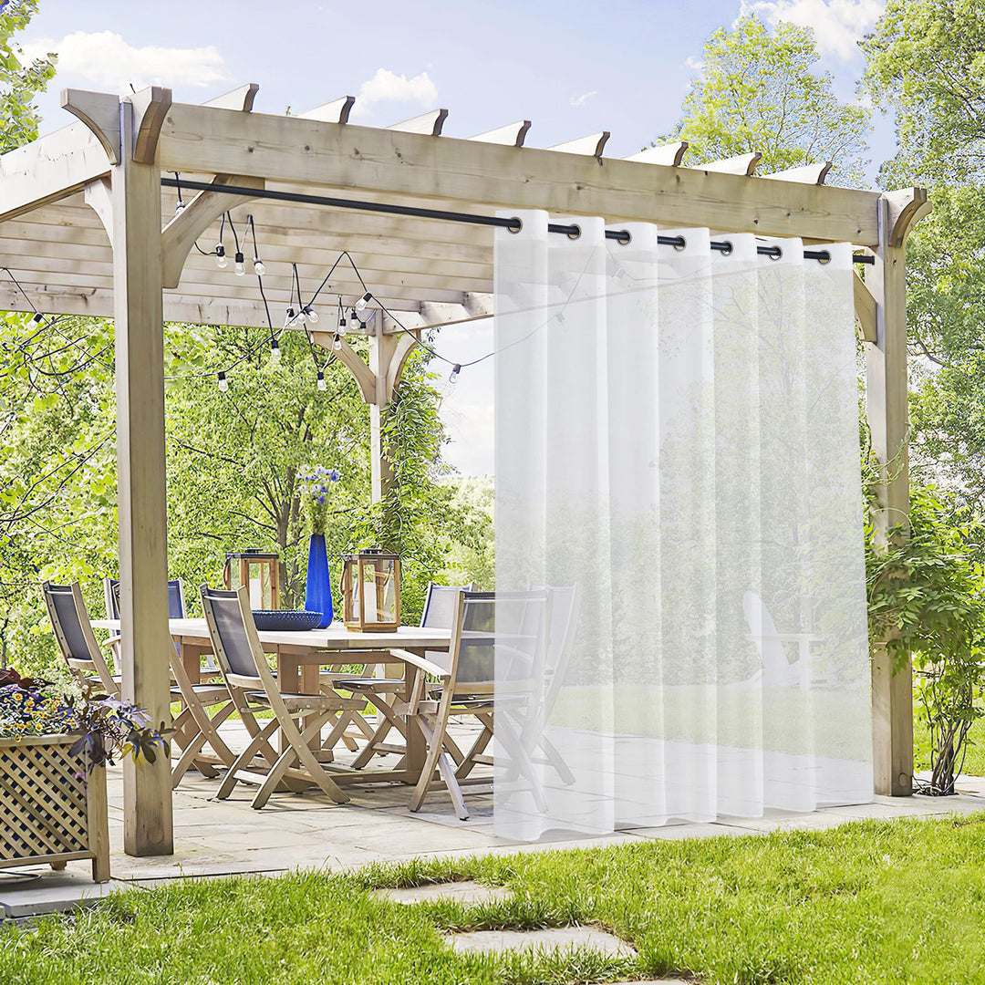 PONY DANCE Outdoor Gardinen mit Ösen Terrasse Vorhang Outdoor Transparent Outdoorvorhänge Wasserdich