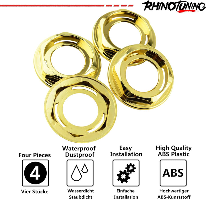 4 x 102mm Rad Nabenkappen Nabendeckel Radkappenclip Golden ABS-Kunststoff für 09.23.131 Gold OD 102m
