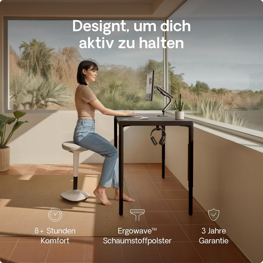 Desktronic Ergonomischer Stehhocker höhenverstellbar (57–82 cm) – Wackelhocker 37 cm Durchmesser, 36