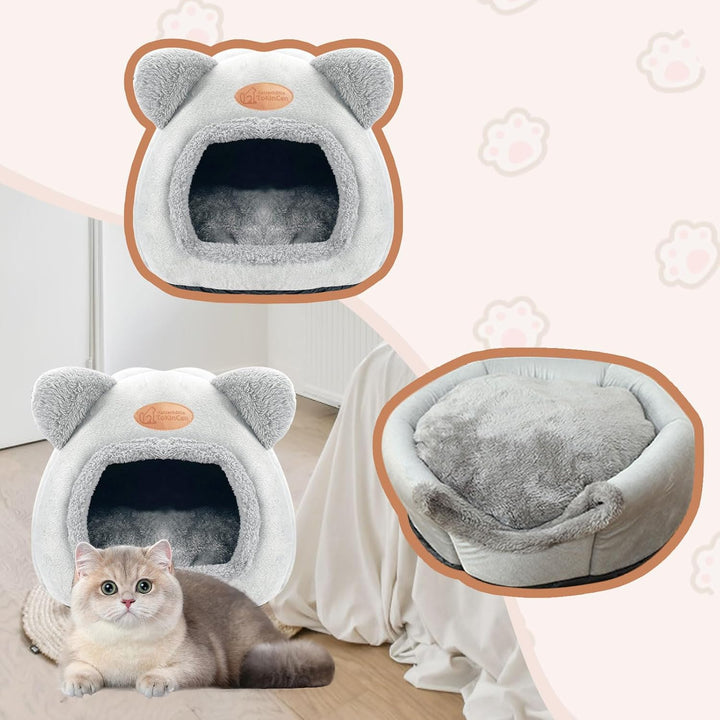 Katzenhöhle Katzenbett Waschbares Katzenhaus Haustierbett Weiches Komfort Zelt Katzenstreu Bett Warm