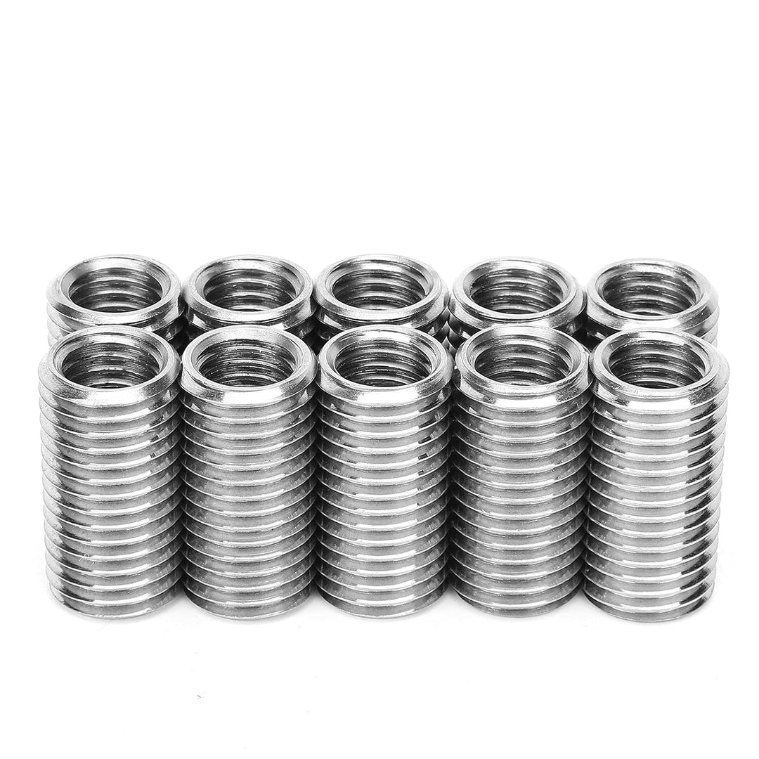 10Pcs Gewindeeinsatz Reparaturmutter Gewindeschlitzen Weibliche M12 und Männliche M16 Schraubbuchse,