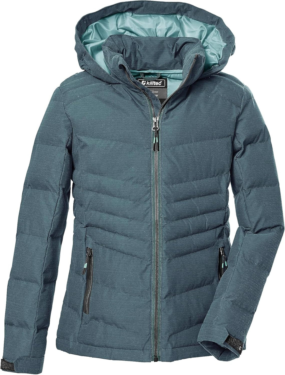 Killtec Mädchen Kow 166 Grls Qltd Jckt Steppjacke mit Kapuze 128 Grün, 128 Grün