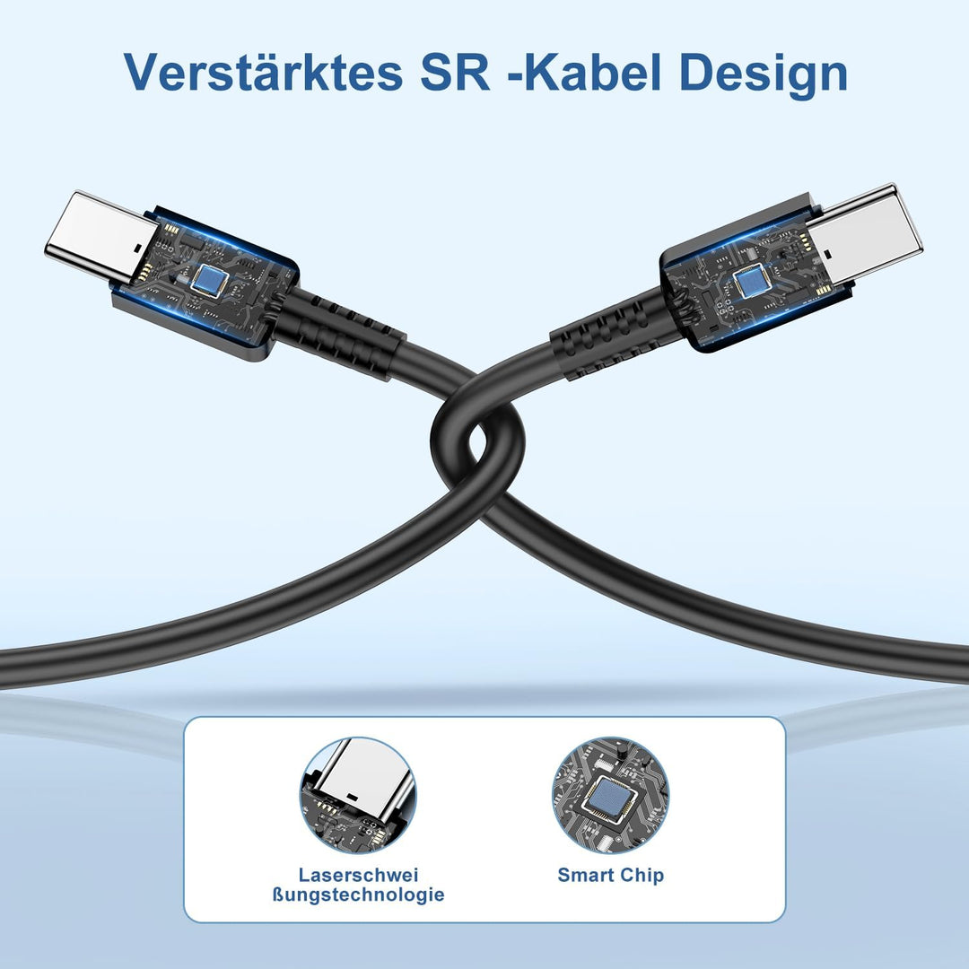45W USB C Ladegerät für Samsung S25, Schnellladegerät mit Typ-C Ladekabel 2M, Fast Charger Adapter N