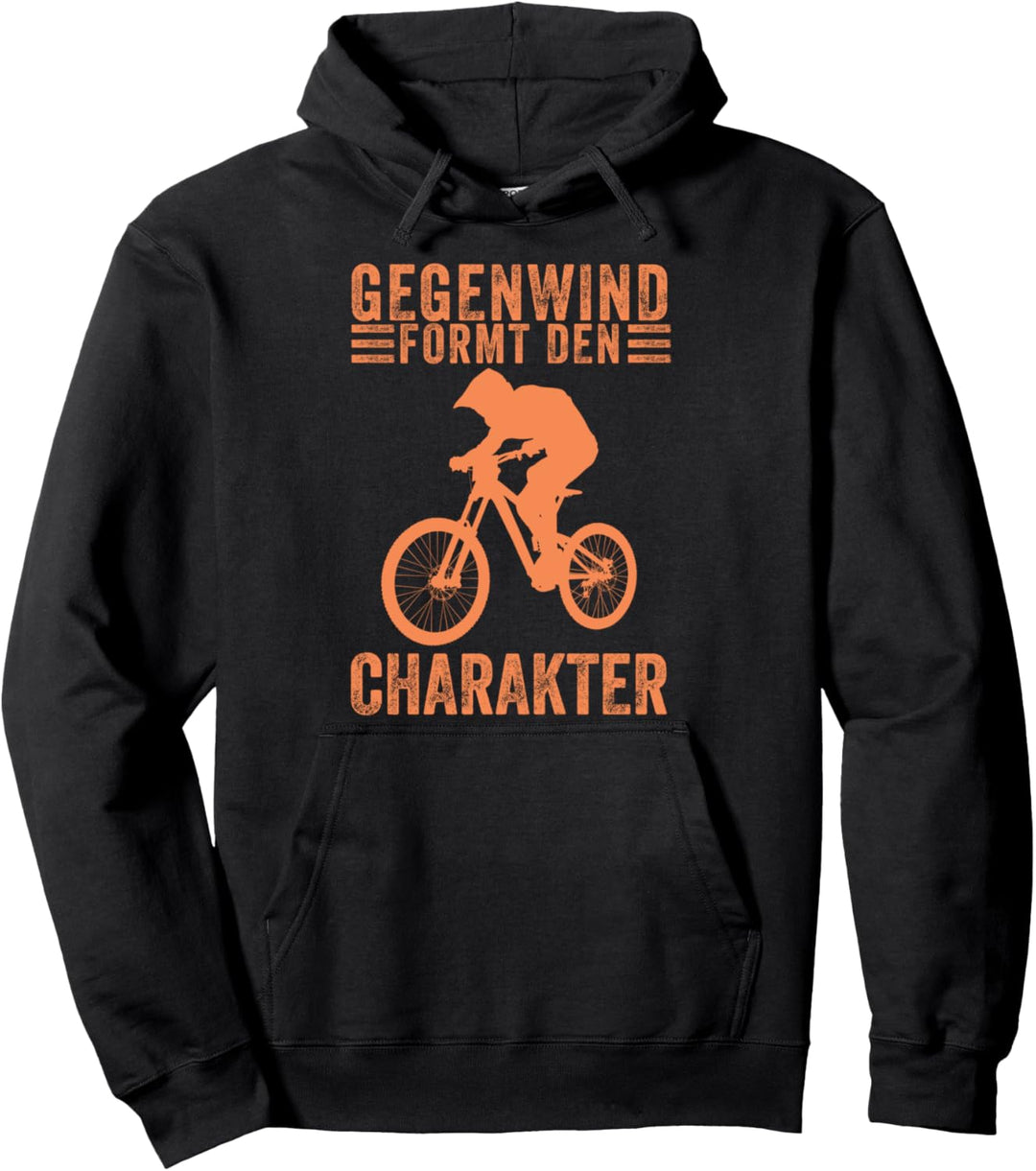 Gegenwind formt den Charakter Lustiges Fahrradfahrer Fahrrad Pullover Hoodie