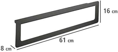 WENKO Badetuchstange Montella mit Ablage, zur Wandmontage, inkl. Schraubmaterial, 61x16x8 cm, Anthra
