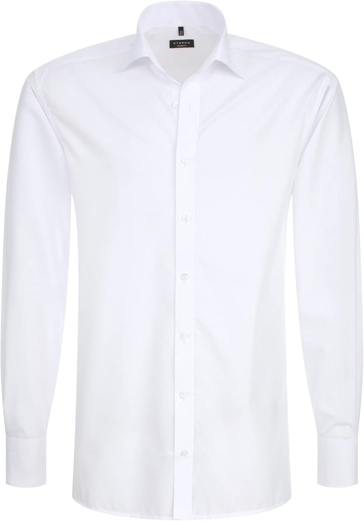 ETERNA Herren unifarbenes Popeline-Hemd MODERN FIT 45 Kragen / 67 Ärmel Weiss, 45 Kragen / 67 Ärmel
