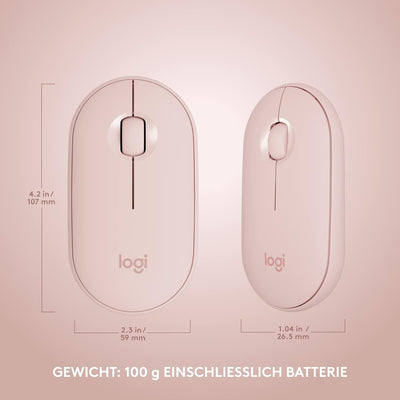 Logitech MK470 Slim Combo Kabelloses Tastatur-Maus-Set - Modernes, kompaktes Layout, Extrem leiser,