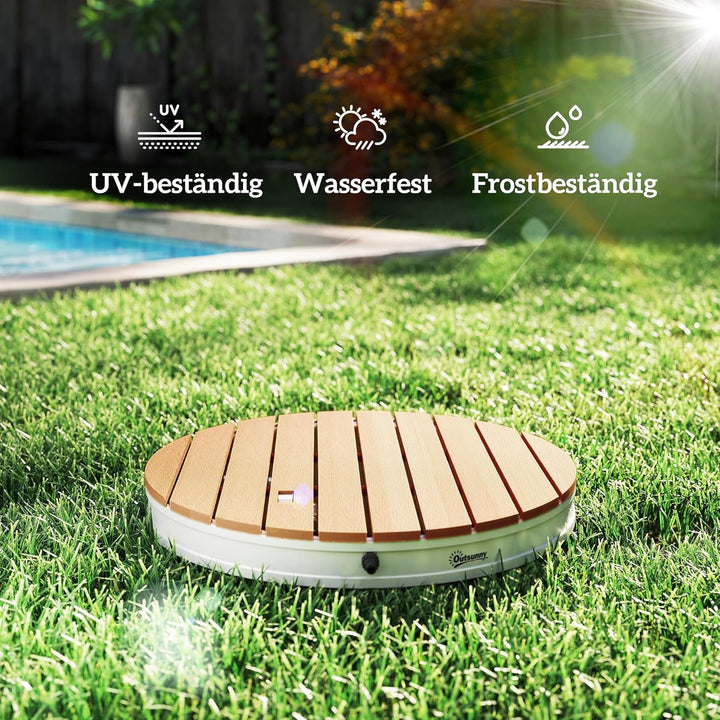 Outsunny Bodendusche Gartendusche mit einstellbar Fussrad Aluminium Aussendusche bis 4 m Fontänenhöh