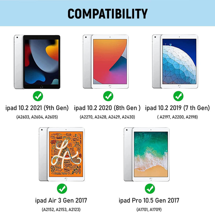 Lielax Tastaturhülle für iPad 10.2 Zoll 2021, Schutzhülle mit Stifthalter und Abnehmbarer kabelloser